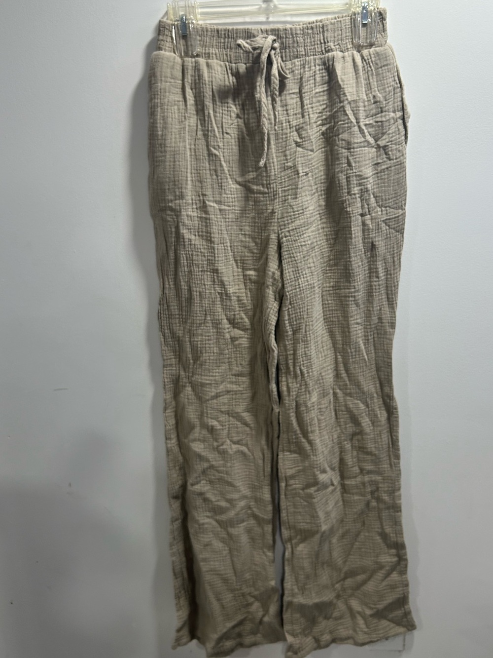 Drawstring Linen-Blend Pants